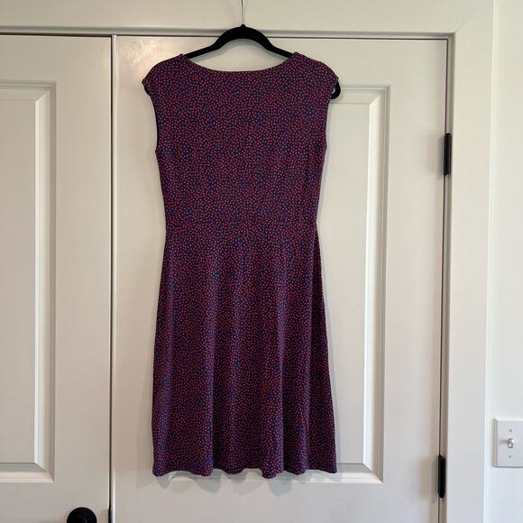 Boden Women's‎ Fit and Flare Dress High Neck Blue Red Flowers Size 6P - Picture 5 of 9